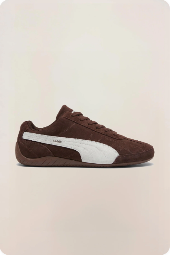 Puma Speedcat OG Dark Chocolate Brown - clean side profile view showing full chocolate suede upper and slim outsole
