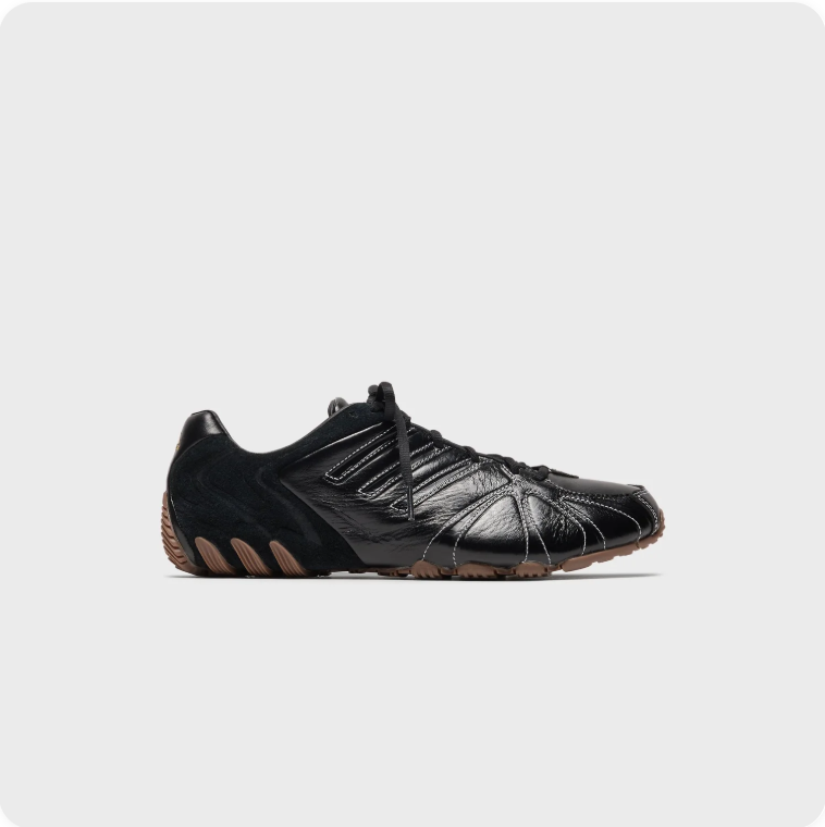 Adidas Tunit Sneakers – Black Leather / Iridescent Stitch / Gum