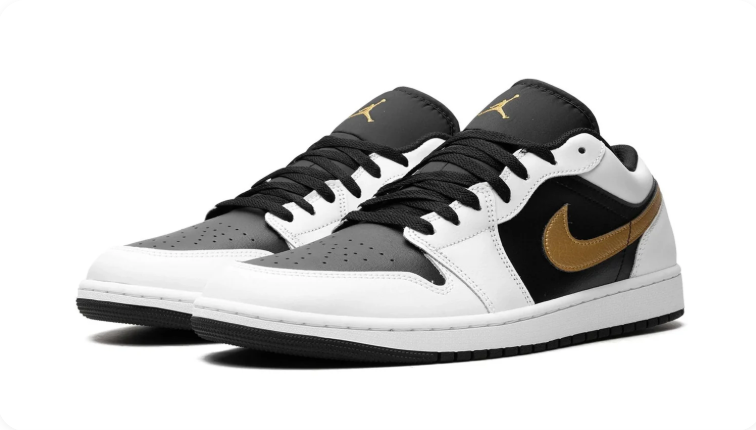 Air Jordan 1 Low – White / Black / Metallic Gold
