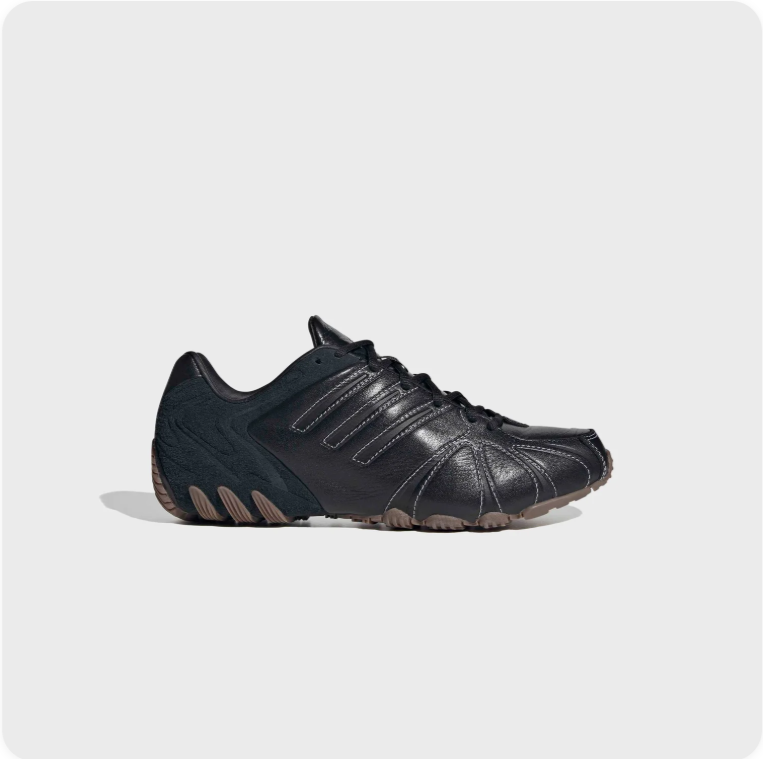 Adidas Tunit Sneakers – Black Leather / Iridescent Stitch / Gum