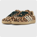 Adidas Samba Leopard Print Sneakers – Green Laces & Gum Sole