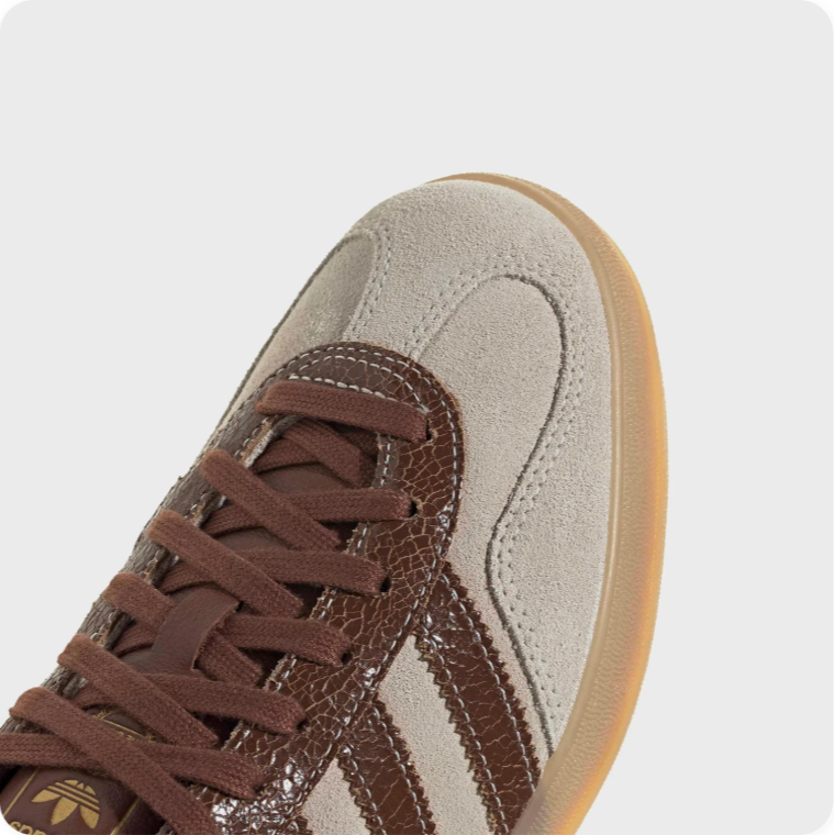 Adidas Gazelle Indoor Sneakers – Cream / Chocolate Brown / Gold