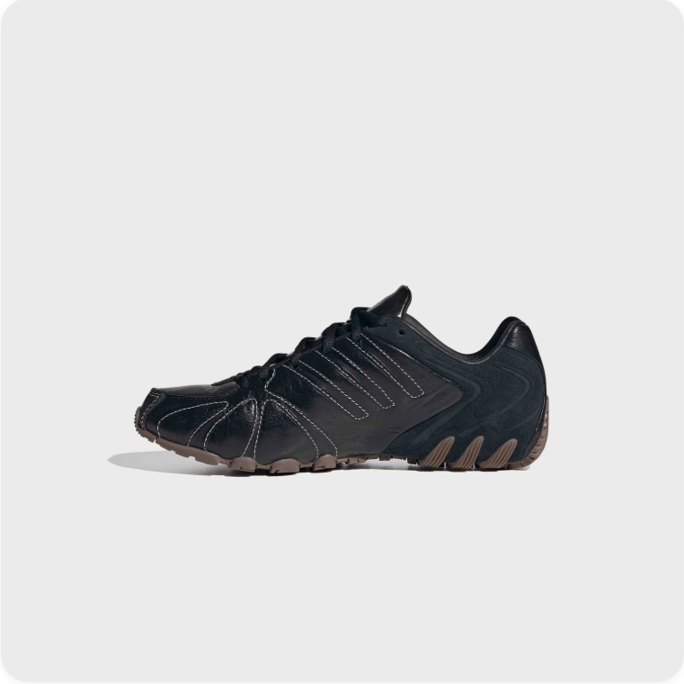 Adidas Tunit Sneakers – Black Leather / Iridescent Stitch / Gum