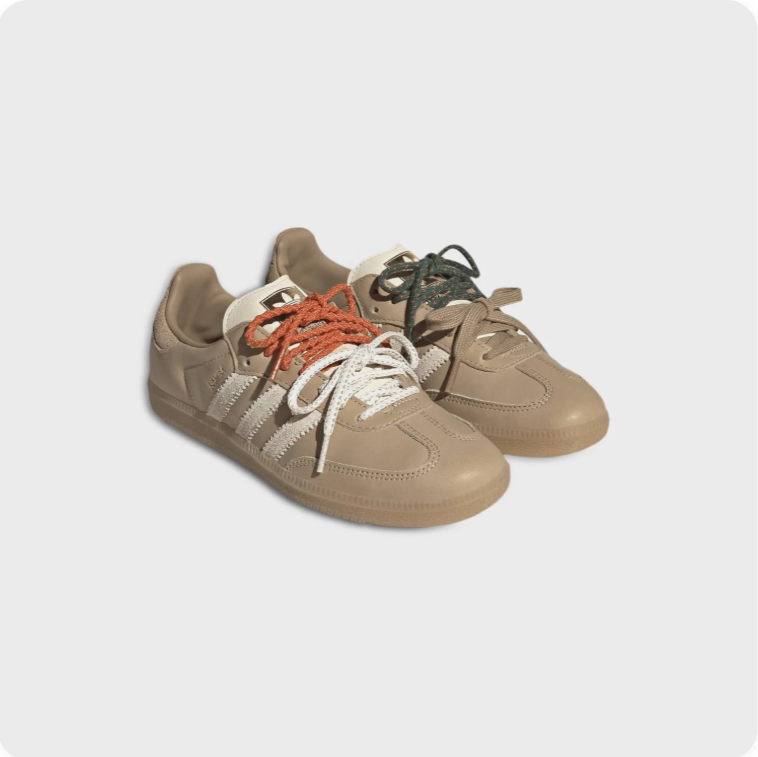 Adidas Samba OG Sneakers – Khaki / Cream / Terracotta Dual Lace
