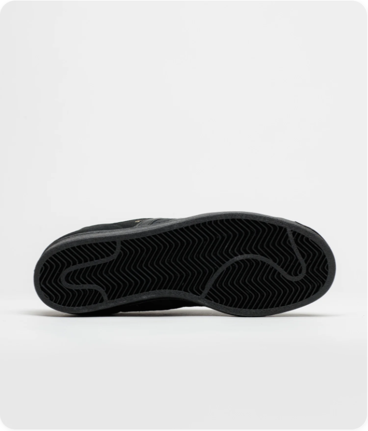 Adidas Superstar Sneakers – Triple Black Suede & Gold