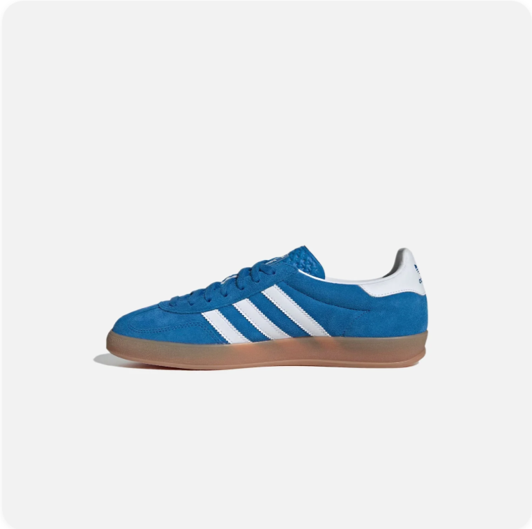 Adidas Gazelle Indoor Royal Blue White - clean side profile view