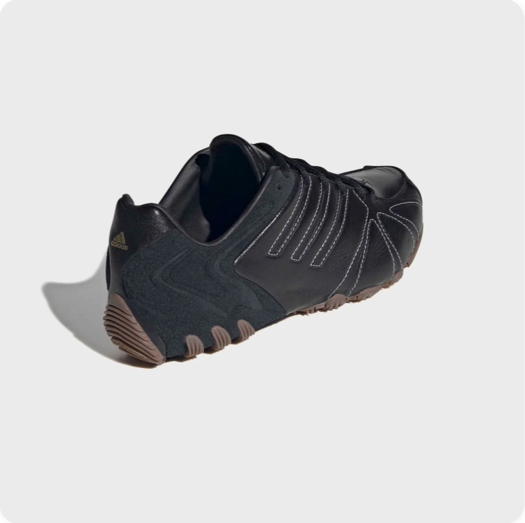 Adidas Tunit Sneakers – Black Leather / Iridescent Stitch / Gum