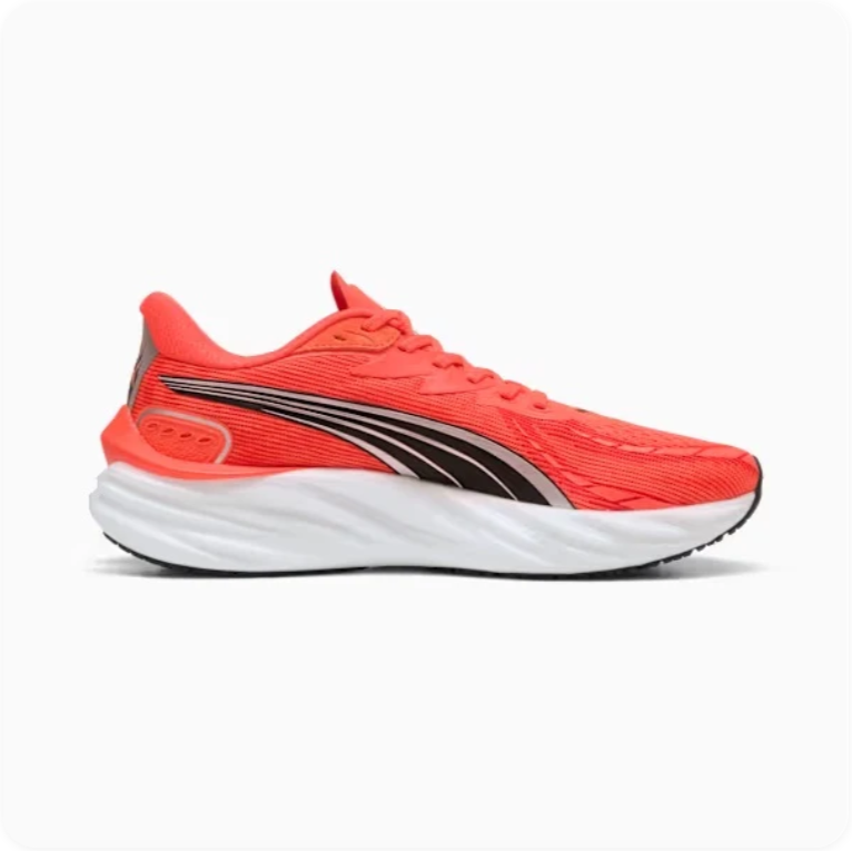 Puma Magnify Nitro 2 Solar Red - clean side profile showing full silhouette and rose gold Formstrip detail