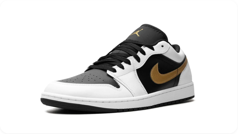 Air Jordan 1 Low – White / Black / Metallic Gold