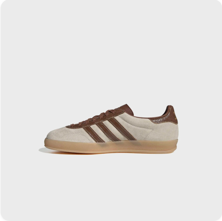 Adidas Gazelle Indoor Sneakers – Cream / Chocolate Brown / Gold