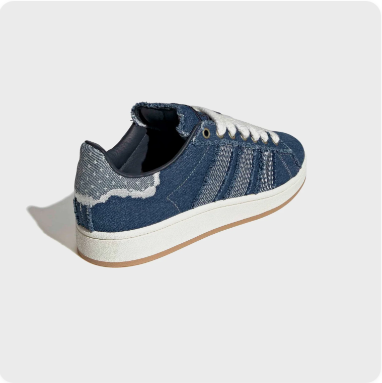 Adidas Campus 00s Sneakers – Distressed Denim Blue / White / Gum