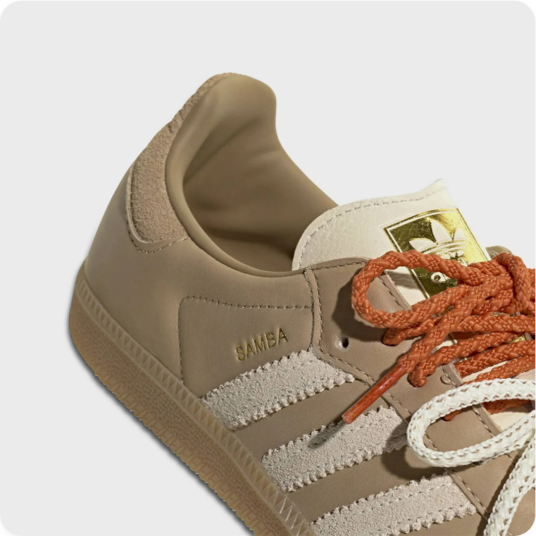 Adidas Samba OG Sneakers – Khaki / Cream / Terracotta Dual Lace