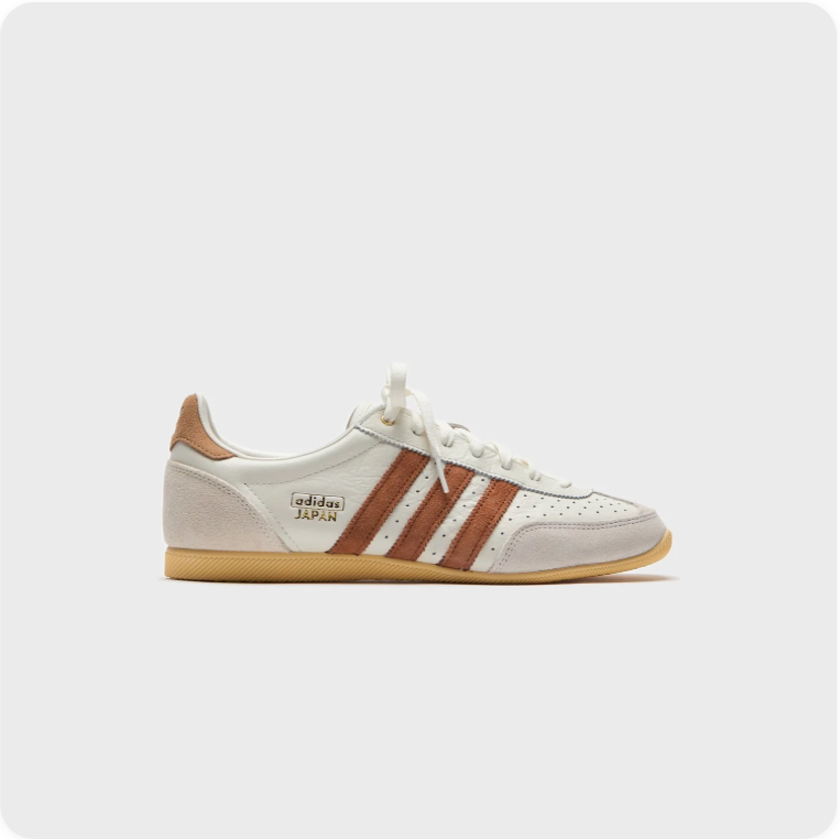 Adidas Japan Cream Tan Brown - side profile view showing JAPAN badge