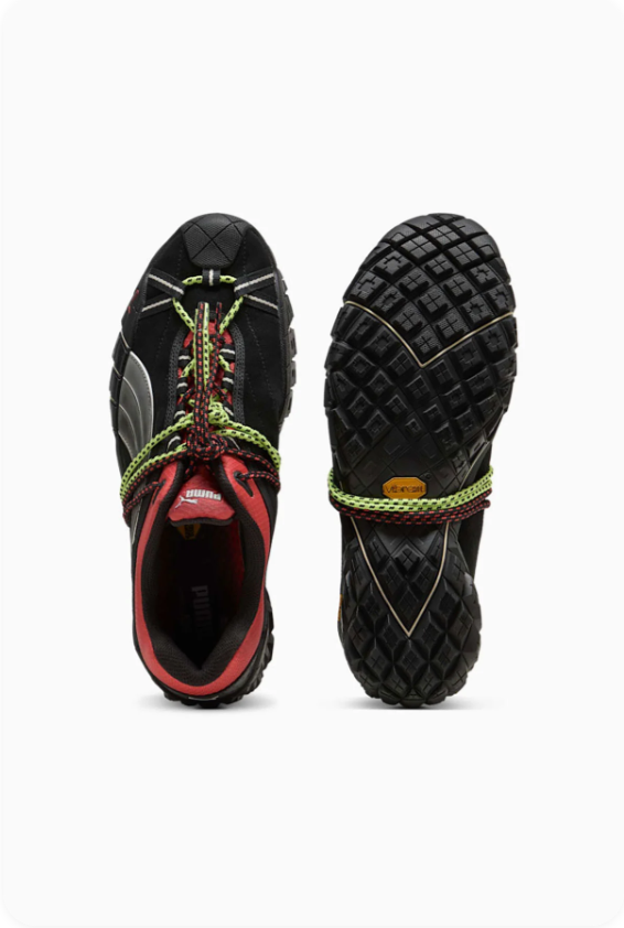Puma Mostro Sneakers – Black / Coral Red / Neon Green