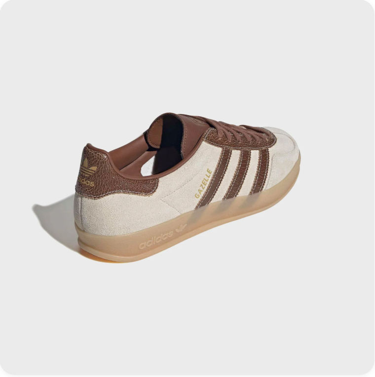Adidas Gazelle Indoor Sneakers – Cream / Chocolate Brown / Gold