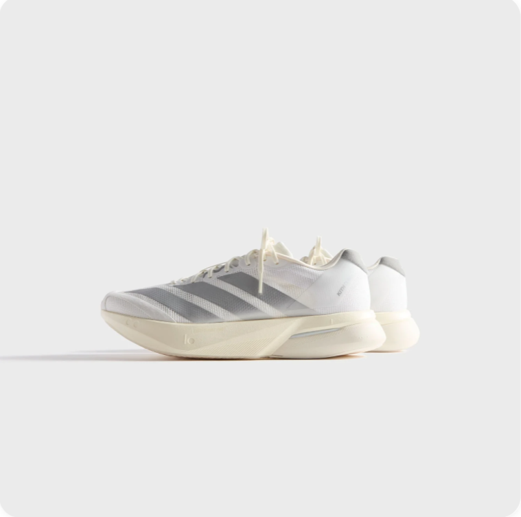 Adidas Adizero SL2 White Silver - clean side profile view showing chunky EVA midsole