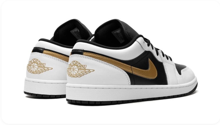 Air Jordan 1 Low – White / Black / Grey / Metallic Gold
